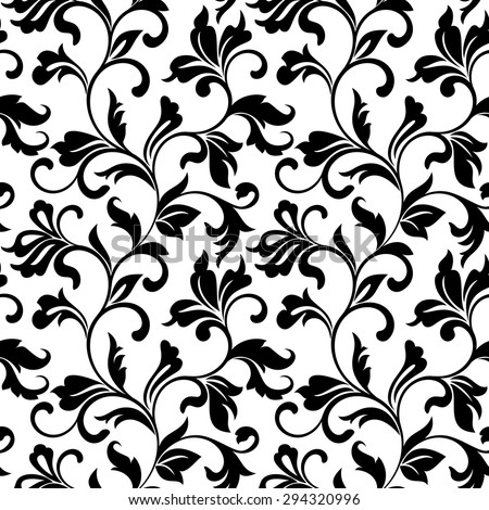 Elegant seamless pattern with classic tracery on a white background. Vintage style.