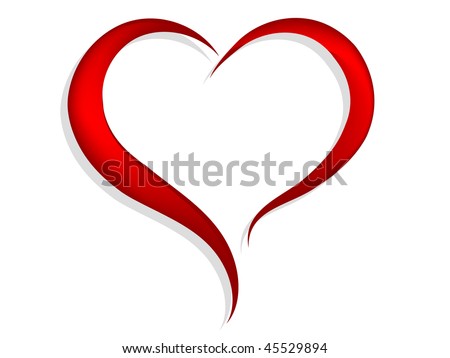 Abstract red heart - vector illustration