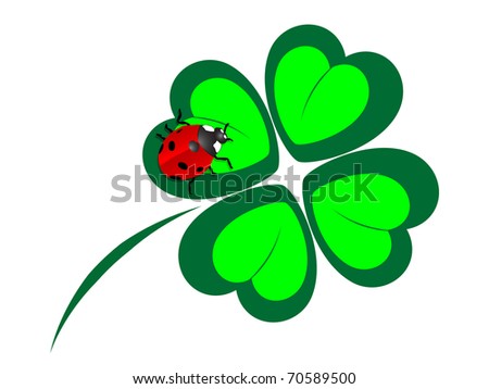 Clover Leaf Cute Ladybug Cartoon Illustration Stock Vector 250289242 ...