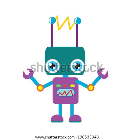 Cute Robot Vector Illustration Stock Vector 190535348 - Shutterstock