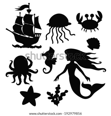 Mermaid Silhouette Stock Images, Royalty-Free Images ...
