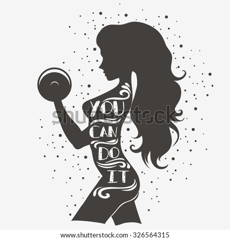 Fitness Typographic Poster You Can Do Stock Vector 