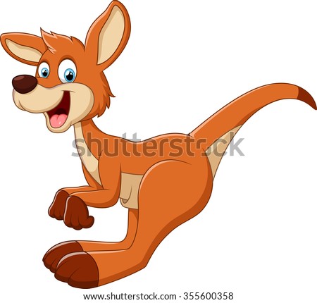 Jumping Kangaroo Stock Vector 355600358 - Shutterstock