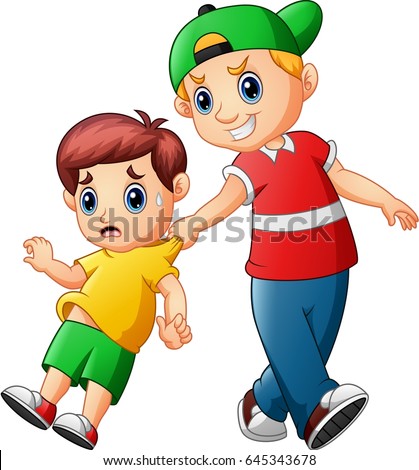 Vector Illustration Naughty Child Disturb Child Stock Vector 645343678 ...