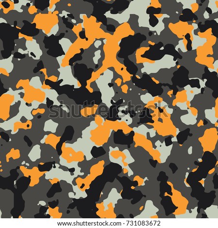 Seamless Fashion Black Orange Camouflage Pattern Stock Vector 282586511 ...