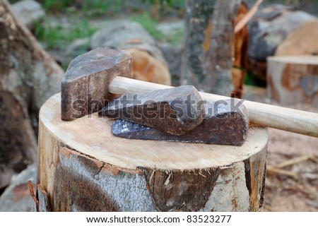 sledgehammer and wedge