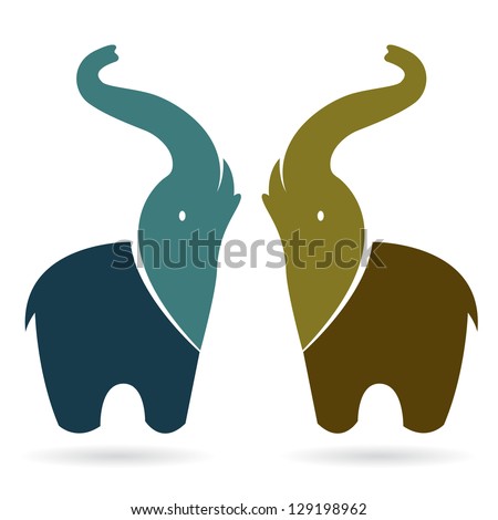Vector image of an elephant on a white background