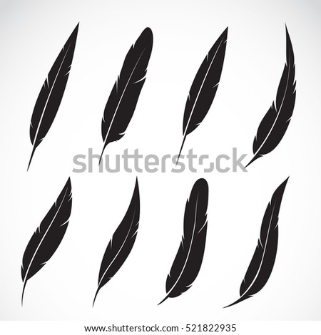 feather symbol of white Feathers background. Vector of on Icon. symbol group in feather white