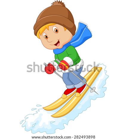 Cartoon Alpine Skier Races Extreme Hill Stock Vector 282493898 ...