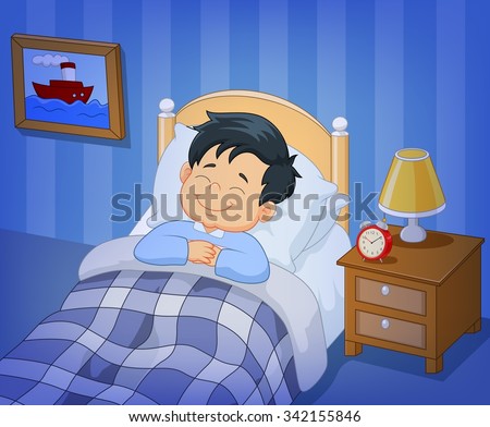 Sick Boy Lying Bed Stock Vector 181419056 - Shutterstock