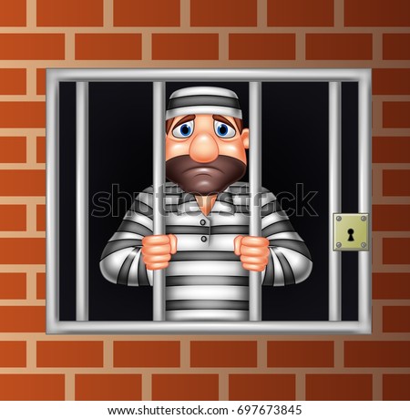 Cartoon Criminal Jail Stock Vector 697673845 - Shutterstock