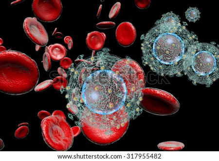 Hiv Cells Blood Stream Aids Stock Illustration 62116432 - Shutterstock