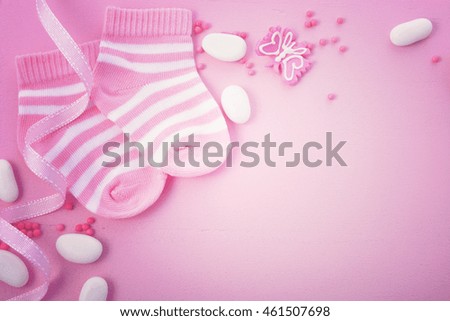 Girl Pink Theme Baby Shower Nursery Stock Photo (Edit Now) 461507698 ...