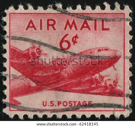 Vintage Us Airmail Stamp Airplane Six Stock Photo 996111 - Shutterstock