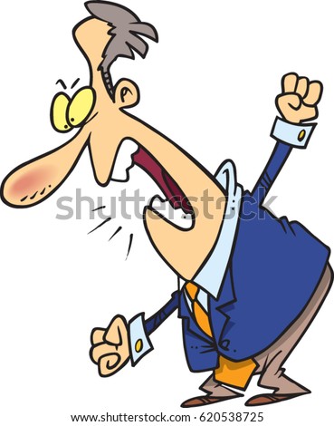 Cartoon Man Berating Anger Stock Vector 620538725 