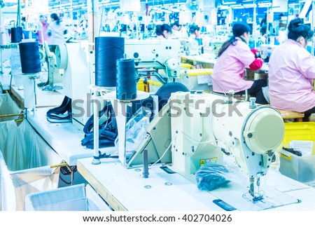 Labor force work in the garment factory
