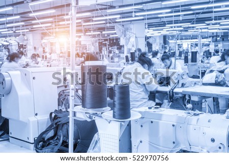 Labor force work in the garment factory