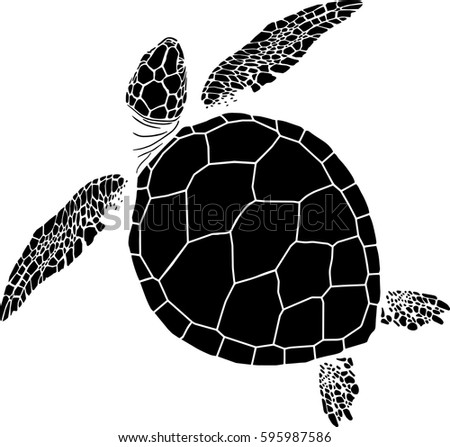 Graphic Sea Turtle Vector Stock Vector 681968116 - Shutterstock