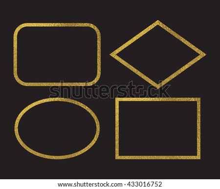 stock vector aureate foil frames uncomplicated golden pattern decorative borders isolated on dark ba Wedding Invitation Message