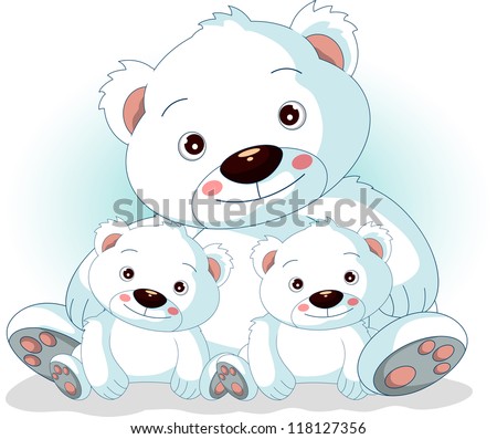 Illustration Mommy Daddy Bears Their Babies Stock Vector 282653609 ...