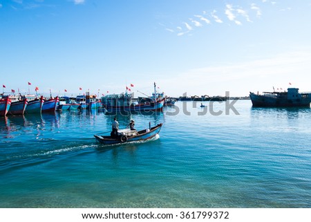 LYSON, VIETNAM - JANUARY 4, 2016: Beautiful seascape in Ly Son island in Quang Ngai, Vietnam.