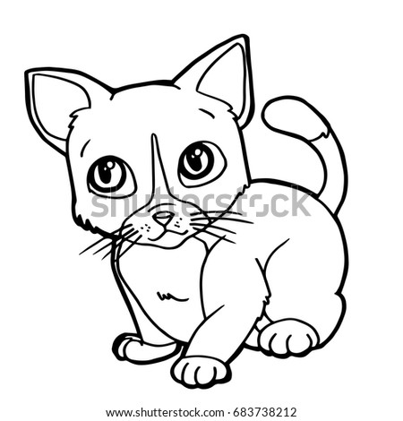 cartoon cute cat coloring page vector stock vector 683738212