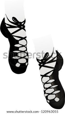 Irish Dancing Soft Shoes On Legs Stock Vector 120963055 - Shutterstock