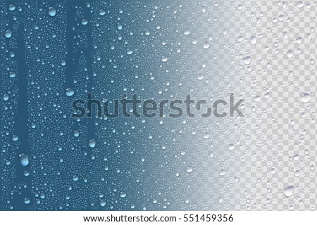 Vector Photo Realistic Image Of Raindrops Or Vapor Trough Window Glass