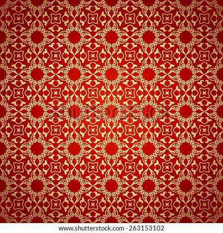 Red Gold Seamless Background Victorian Style Stock Vector 263153102 ...