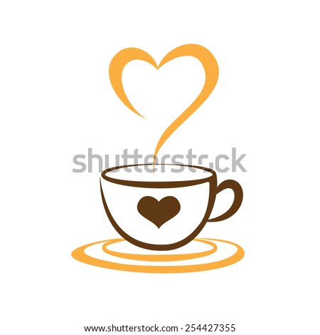 Heart Of Love Coffee Cup Symbol Icon Vector Illustration Heart Of Love Coffee Cup Symbol Icon Vector Illustration