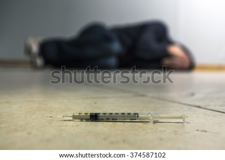 Conceptual image on the subject of drug addiction