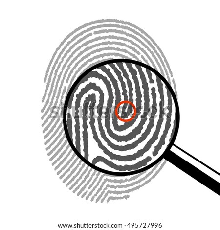 Magnifying Glass Fingerprint Stock Vector 50807488 - Shutterstock