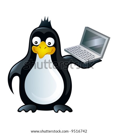 Vector Penguin Computer Smart Penguins Series Stock Vector 9516742 ...