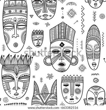 Black White Tribal Set Set Stylized Stock Vector 439055458 - Shutterstock