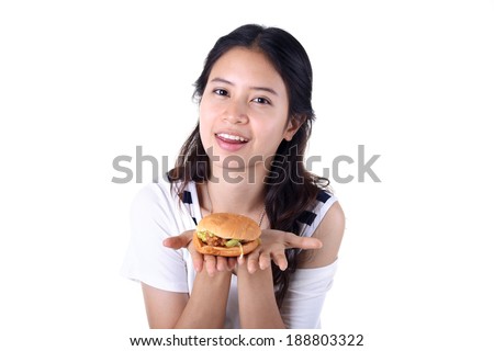 https://thumb9.shutterstock.com/display_pic_with_logo/1286083/188803322/stock-photo-young-smiling-asian-lady-holding-a-plate-of-hamburger-isolated-i-188803322.jpg
