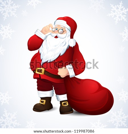 Vector illustration with Santa Claus