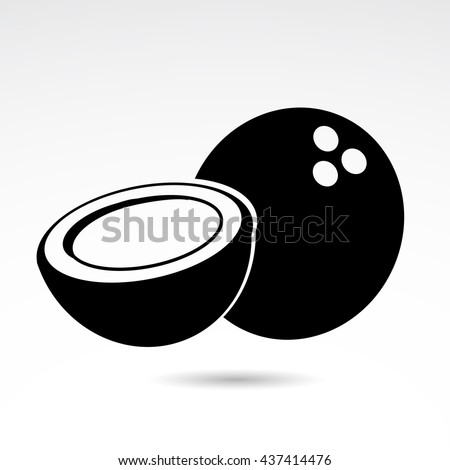 Coconut icon isolated on white background. Vector art.