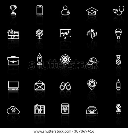 Job Description Line Icons Reflect On Stock Vector 379503013 - Shutterstock