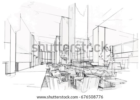 sketch perspective interior drawing pen with pencil black and white interior design vector sketch - Interior Design Sketches sketch perspective interior drawing pen with pencil black and white interior design vector sketch - Interior Design Sketches