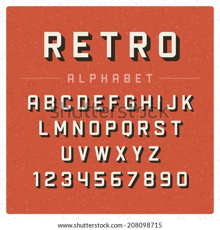 Retro Alphabet Font Type Letters Numbers Stock Vector 208098715 ...