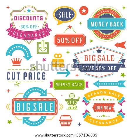 Sale Labels Tags Design Vector Vintage 스톡 벡터 557106835 - Shutterstock