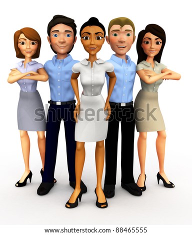 3d Engineer Construction Workers Isolated Over Stock Illustration ...