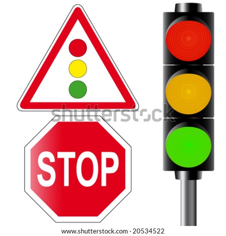 Traffic Signs Traffic Lights Stock Vector 20534522 - Shutterstock