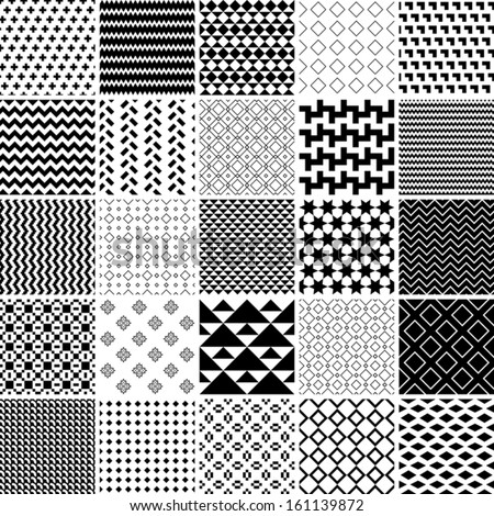 Monochrome Seamless Patterns Set Abstract Vector Stock Vector 160054130 ...