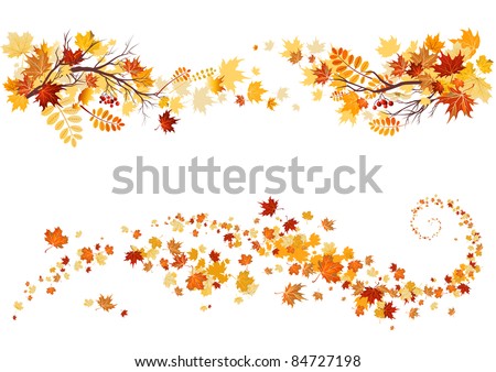 Autumn leaves border
