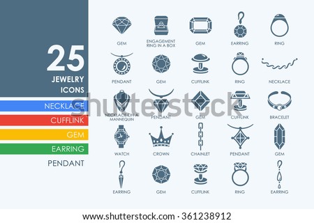 Set of jewelry icons