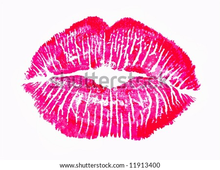 Pink Kiss Lips Lip Print Illustration Stock Illustration 11913400 ...