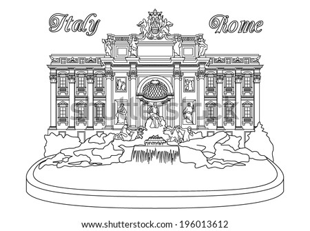 Download Trevi Fountain Rome Italy Stock-Vektorgrafik (Lizenzfrei) 196013612 - Shutterstock
