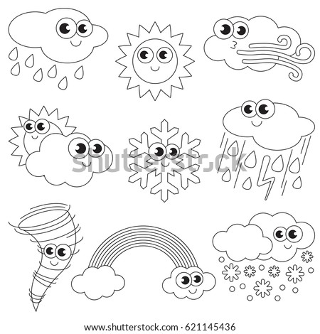 Vector Illustration Cartoon Weather Set Vocabulary Stock Vector ...