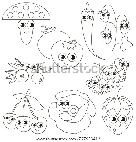 Red Objects Coloring Page Sketch Coloring Page